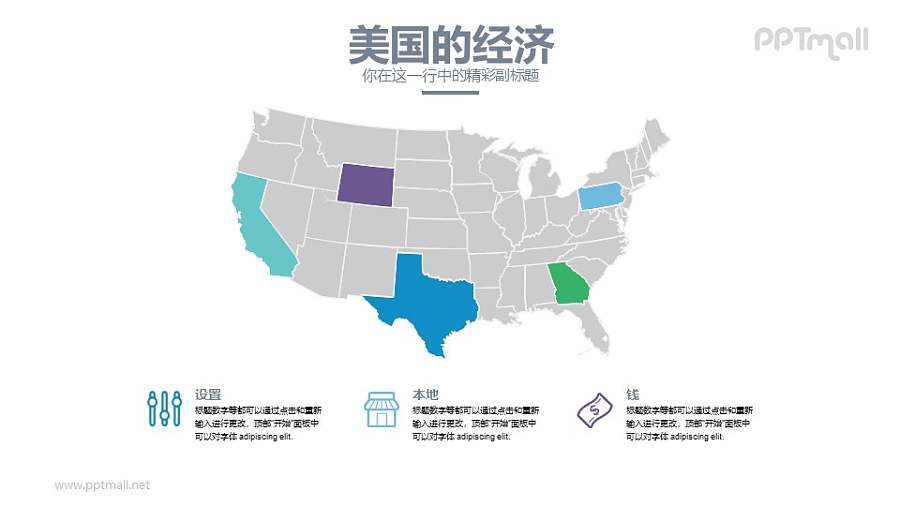 美国的经济分析PPT模板下载