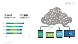 多终端云设备PPT示意图模板下载