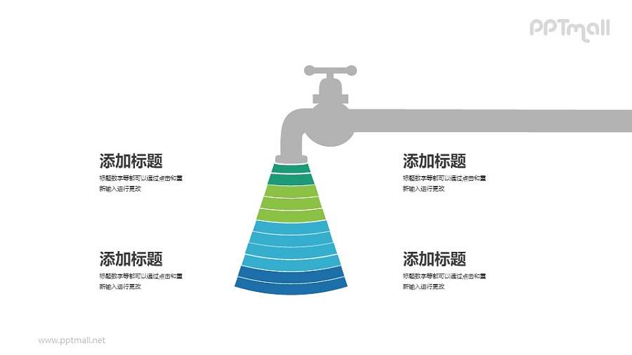 开源节流/水龙头PPT图示模板下载