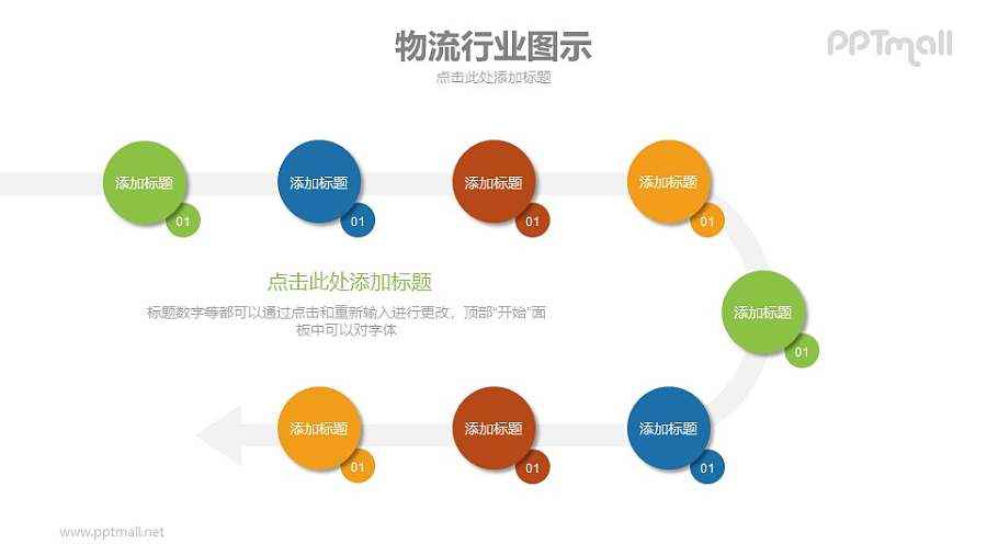 物流行业8部分递进关系PPT模板下载