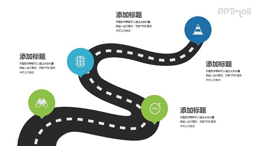 物理送货路径图PPT模板下载