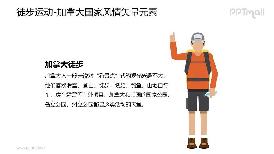 徒步运动-加拿大国家风情PPT图像素材下载