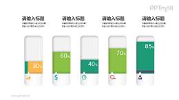 手工打造的个性柱状图PPT模板下载