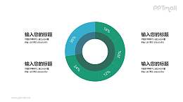 绿色圆环图PPT素材模板下载
