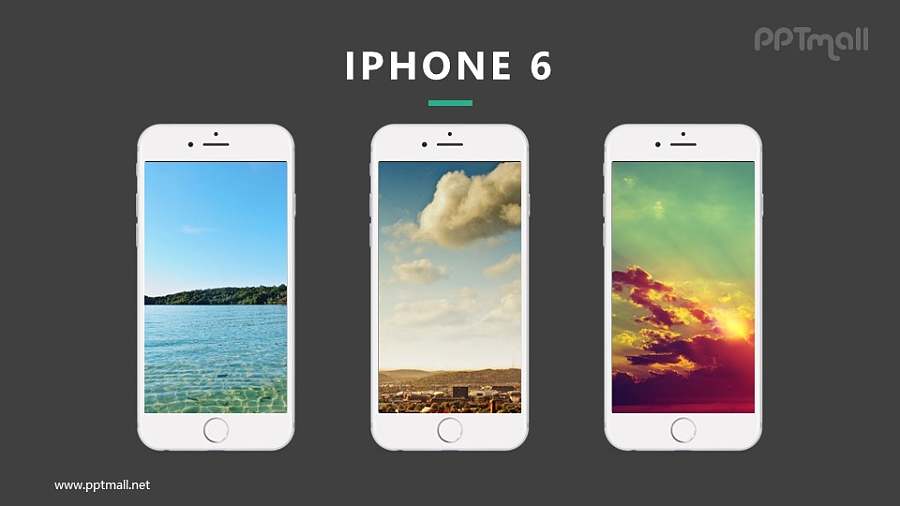 3台iphone展示样机图PPT模板下载