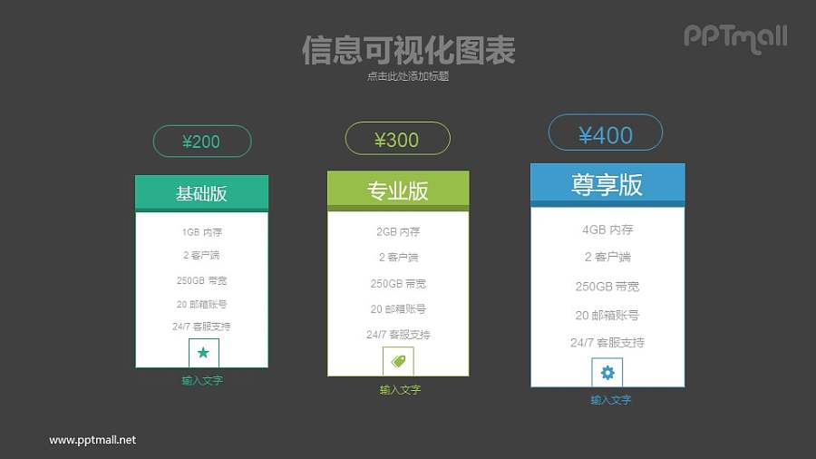 不同版本价格表的PPT素材模板下载