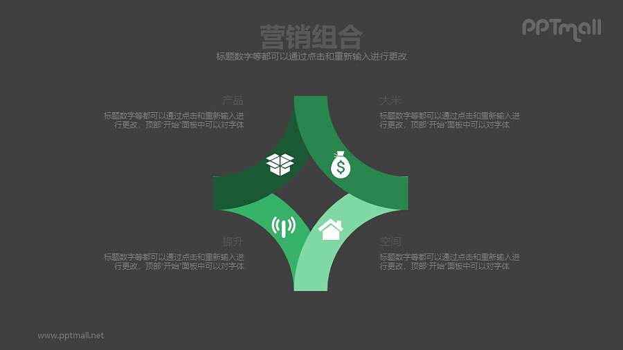 营销组合示意图PPT图示模板下载