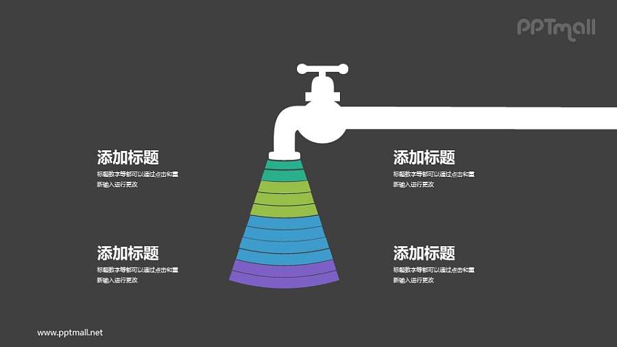 开源节流/水龙头PPT图示模板下载