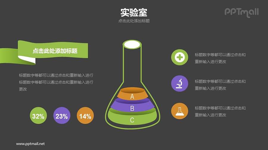 实验室烧瓶PPT图示素材模板