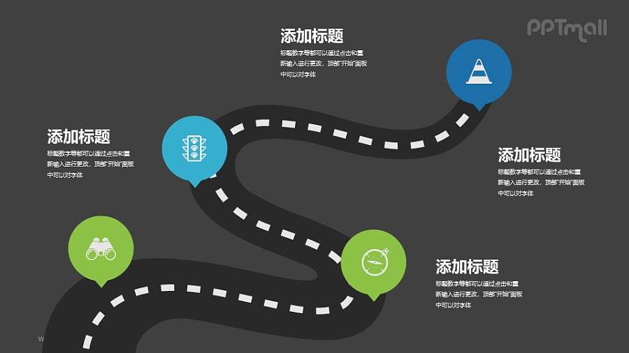 物理送货路径图PPT模板下载