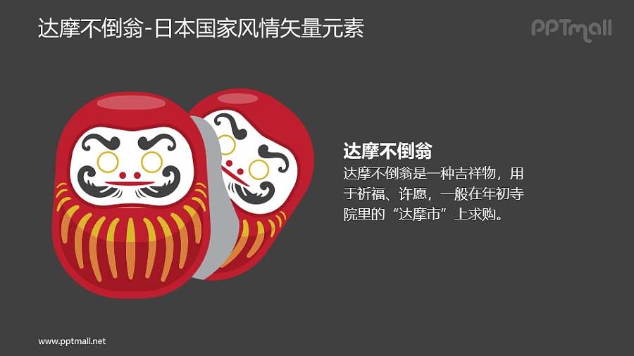 达摩不倒翁-日本国家风情PPT图像素材下载
