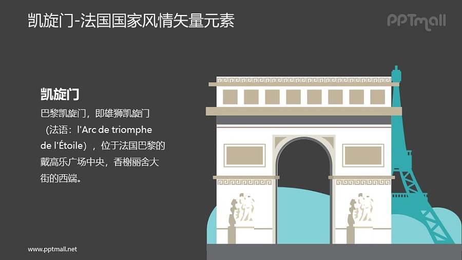 凯旋门-法国国家风情PPT图像素材下载