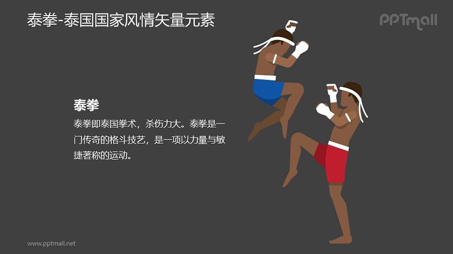 泰拳-泰国国家风情PPT图像素材下载