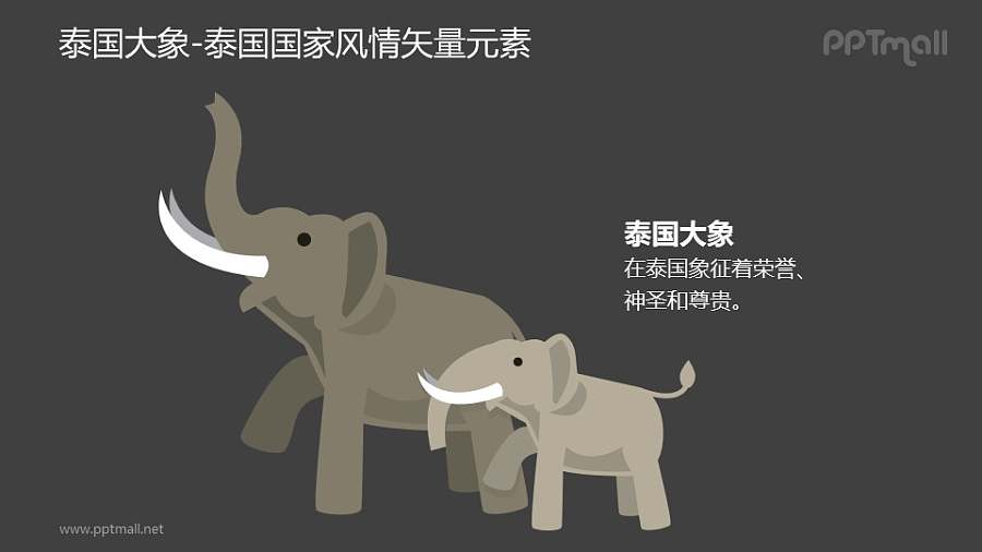 泰国大象-泰国国家风情PPT图像素材下载