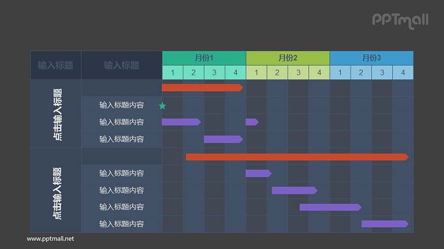 甘特图PPT素材模板下载