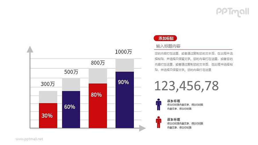 柱状图PPT数据图示素材模板下载