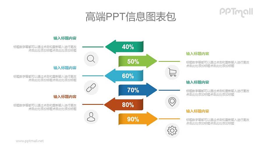 并列关系的数据展示PPT图示素材下载