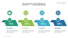 好看的微立体折纸数据展示PPT图示素材下载