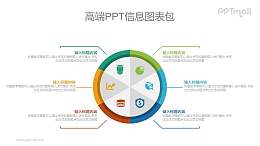 扁平化总分关系PPT图示素材下载