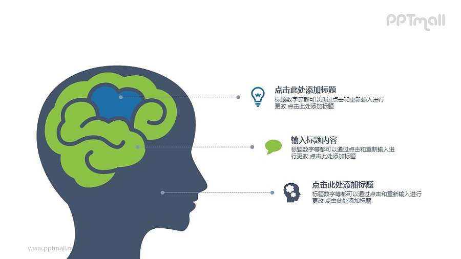 人的大脑分析PPT图示素材下载