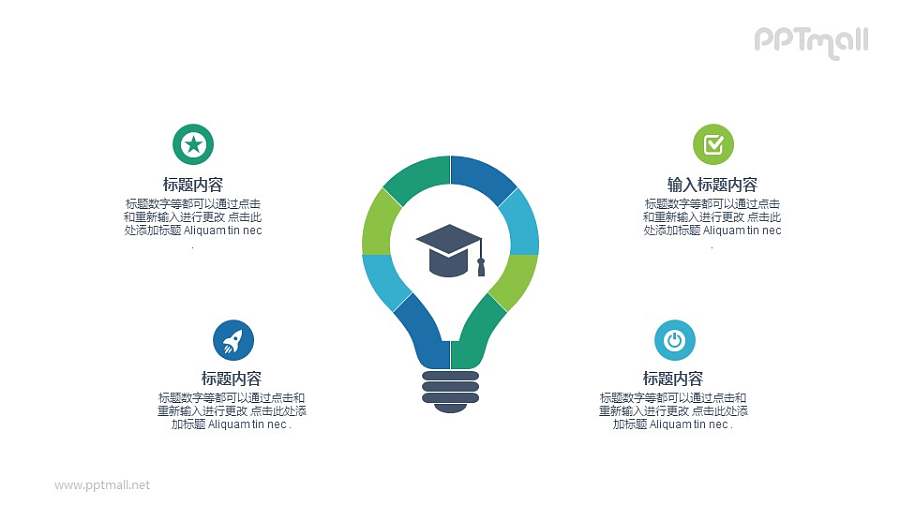 电灯泡概念PPT图示素材下载