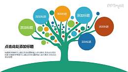 可以写入许多内容的一棵完整的大树PPT图示素材下载
