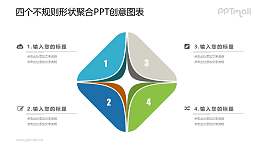 抽象四部分并列关系PPT逻辑图图示素材下载