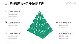 5层立体金字塔PPT图示素材下载