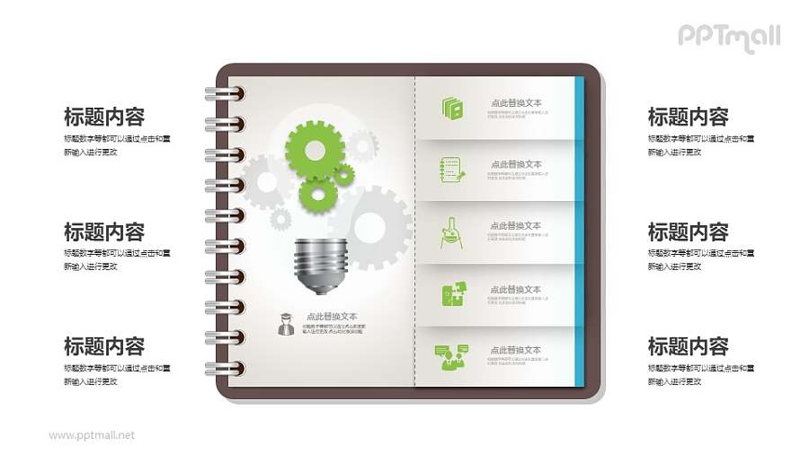 笔记本外壳样式的目录导航PPT素材下载