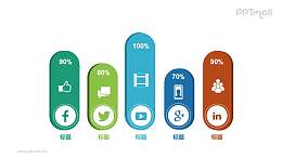 柱状数据展示PPT图示素材下载