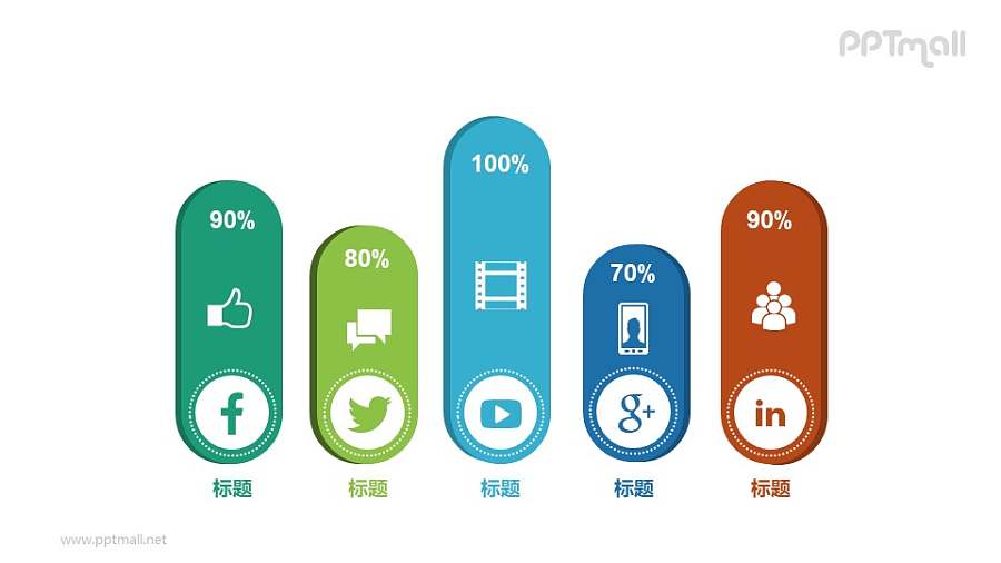 柱状数据展示PPT图示素材下载