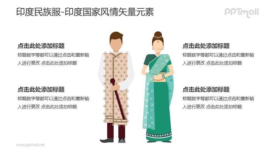 印度民族服饰-印度国家风情PPT图像素材下载