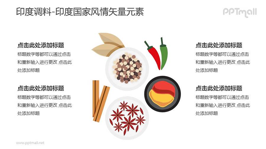 印度调料/印度咖喱饭-印度国家风情PPT图像素材下载