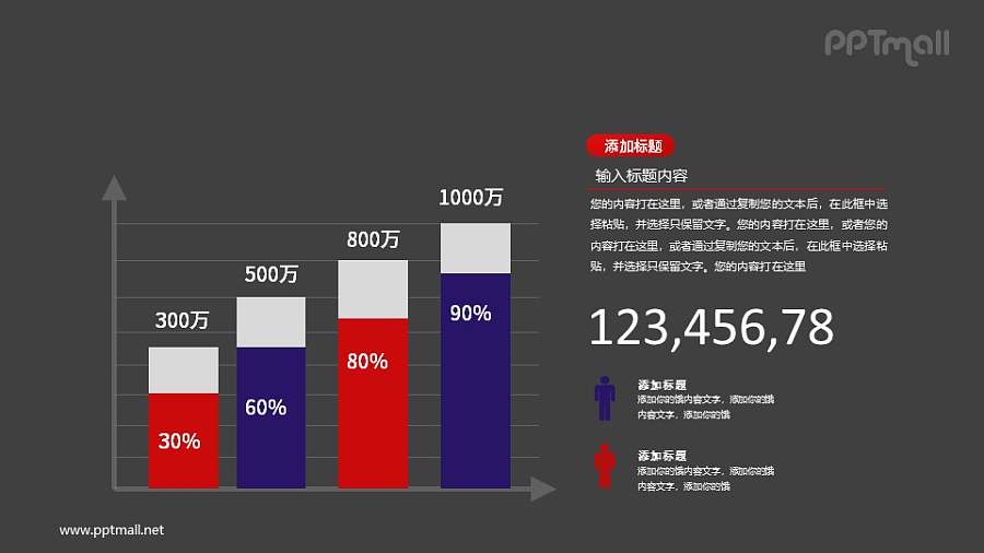 柱状图PPT数据图示素材模板下载
