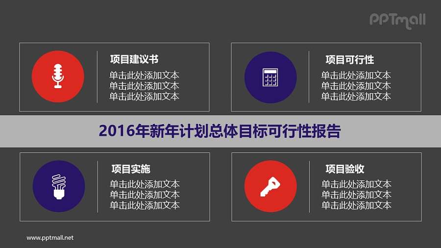 新年计划总体目标可行性报告PPT素材模板下载