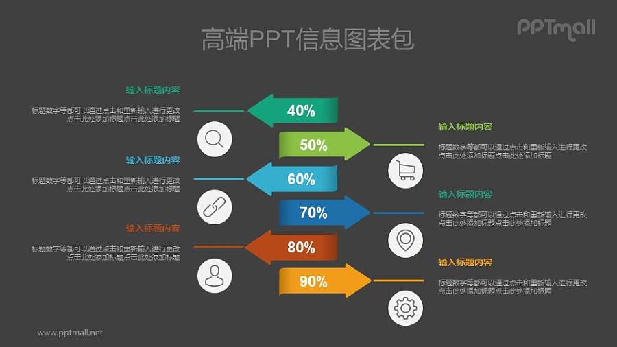 并列关系的数据展示PPT图示素材下载