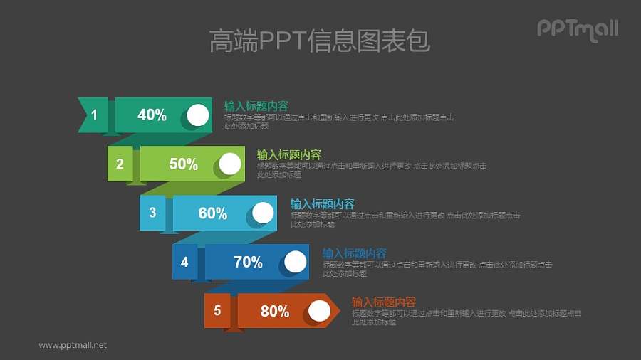 带百分比数据的目录要点PPT图示素材下载
