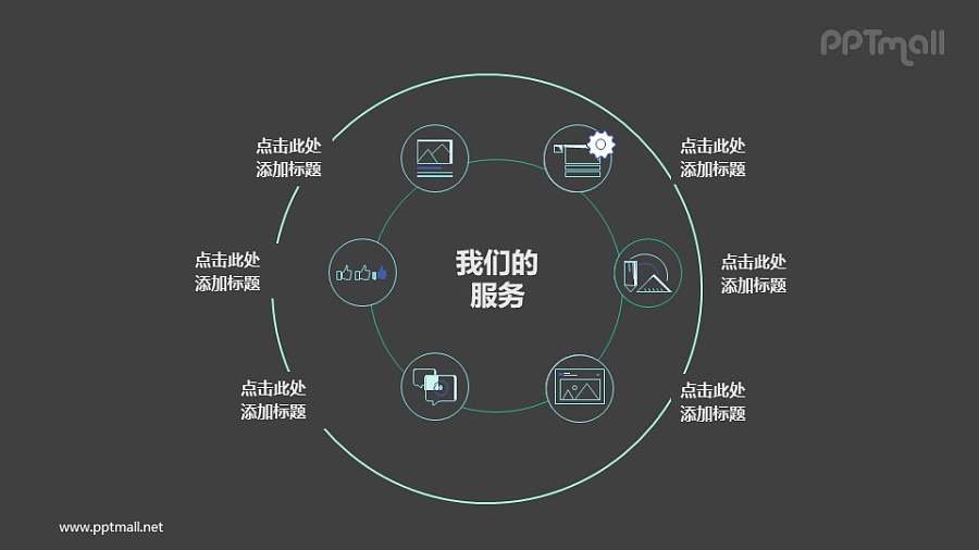 向外辐射总分关系PPT图示素材下载