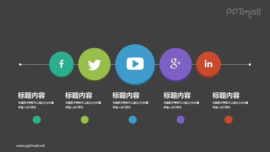 社交媒体介绍PPT图示素材下载