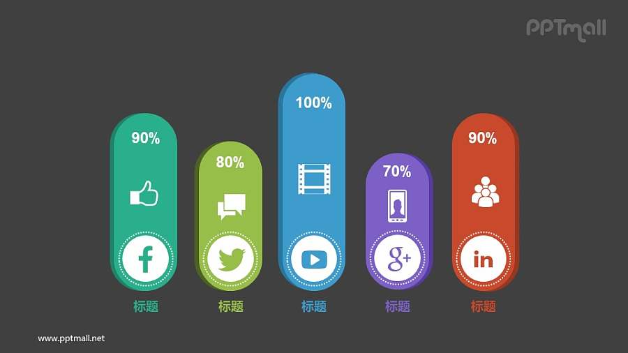 柱状数据展示PPT图示素材下载