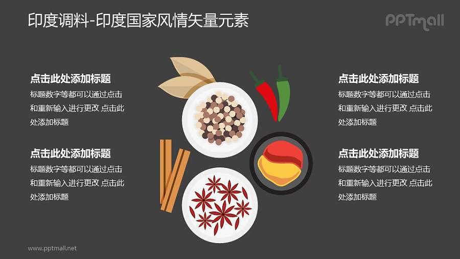 印度调料/印度咖喱饭-印度国家风情PPT图像素材下载
