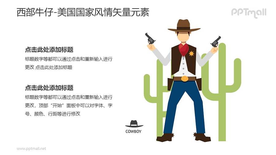 西部牛仔-美国国家风情PPT图像素材下载