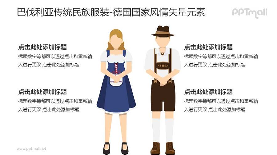 巴伐利亚传统民族服饰-德国国家风情PPT图像素材下载