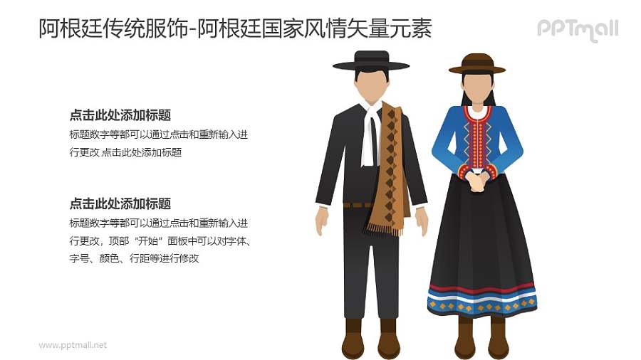 阿根廷传统服饰-阿根廷国家风情PPT图像素材下载