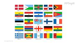 世界各国国旗/国家按字母D-G排序的国旗PPT图片素材集合下载