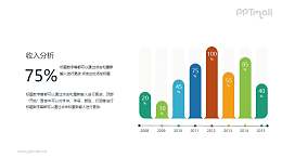 圆角矩形的柱状图PPT图示素材下载