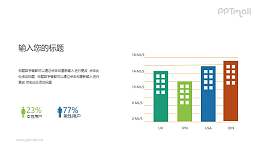 建筑物形态的柱状图PPT数据图表素材下载