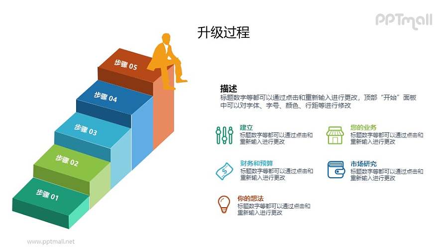 登上人生巅峰的步骤PPT素材下载