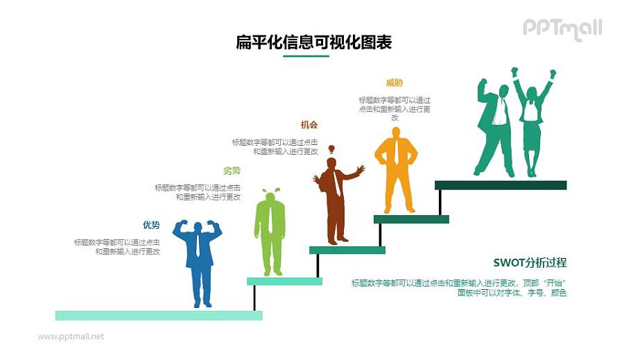 商务人物阶梯递进的PPT素材下载