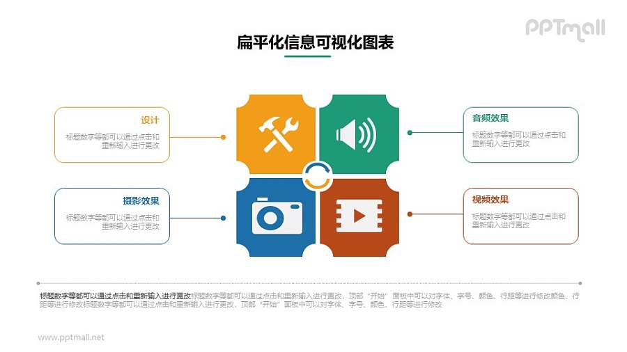 四部分并列关系PPT素材下载
